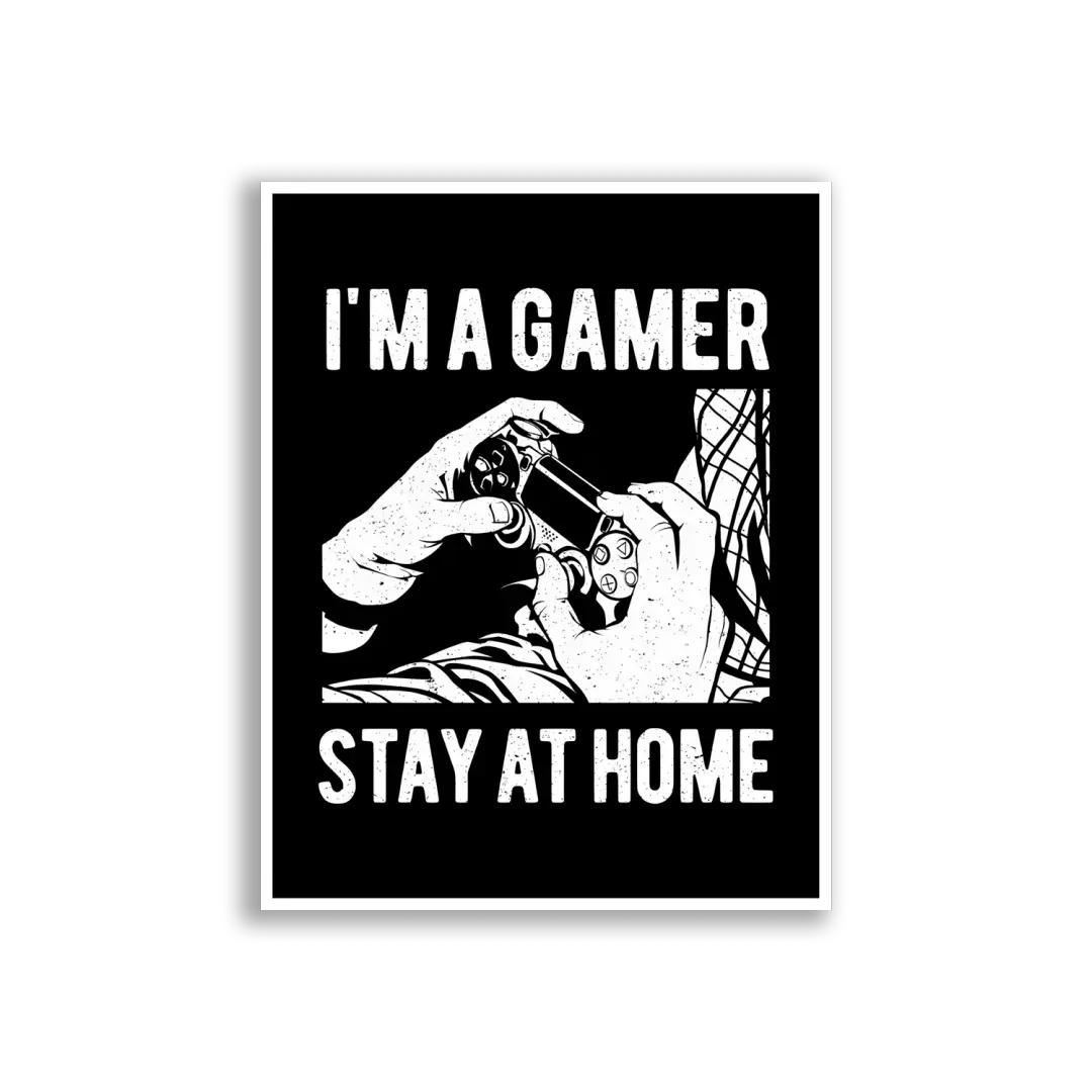 I'm a Gamer, Stay at Home Sticker