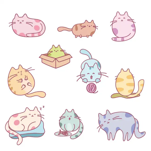 Niedliche Katzen-Cartoon-Sticker