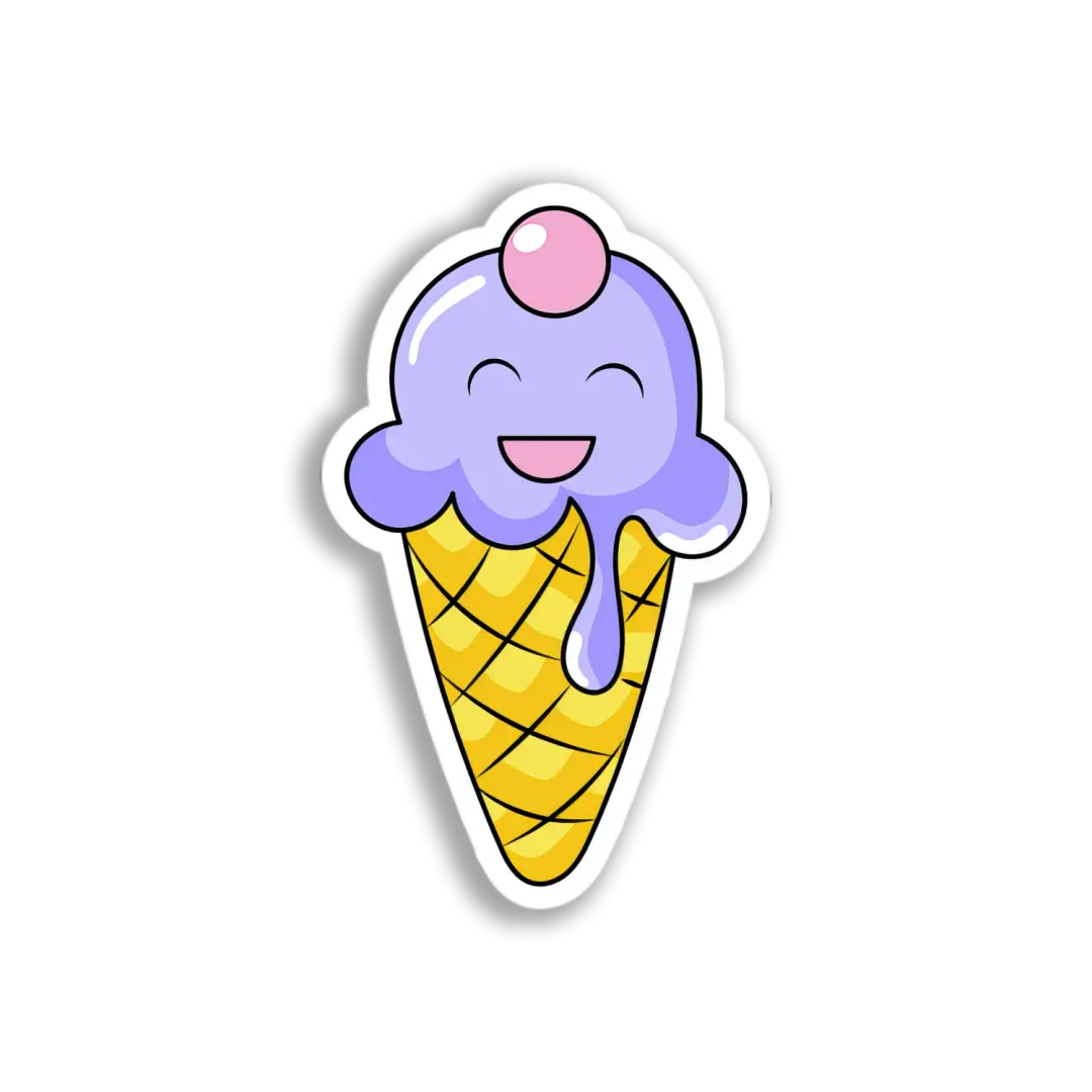 Fröhliche Eiswaffel Sticker