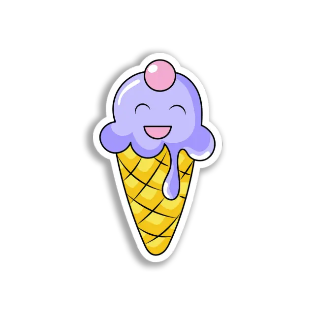 Happy Ice Cream Cone Sticker