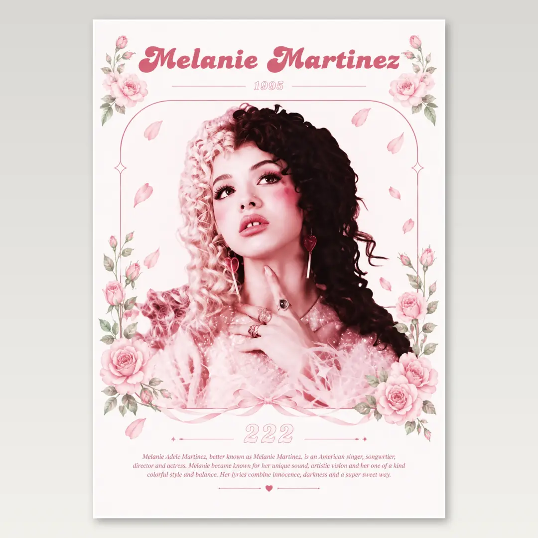 Melanie Pink A4 Poster