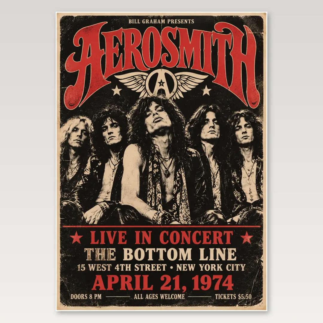 Aerosmith Dark Gig A4 Poster