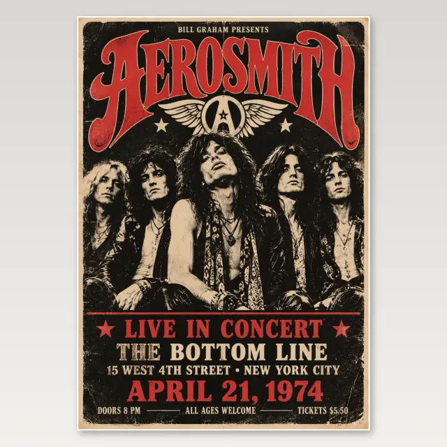 Aerosmith Dark Gig A4 Poster