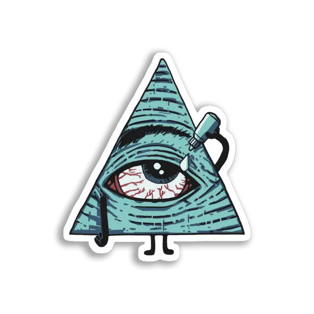 Allsehendes Auge braucht Augentropfen Sticker