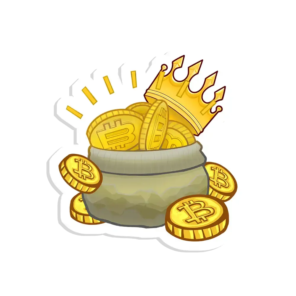 Bitcoin-Geldsack-König-Sticker
