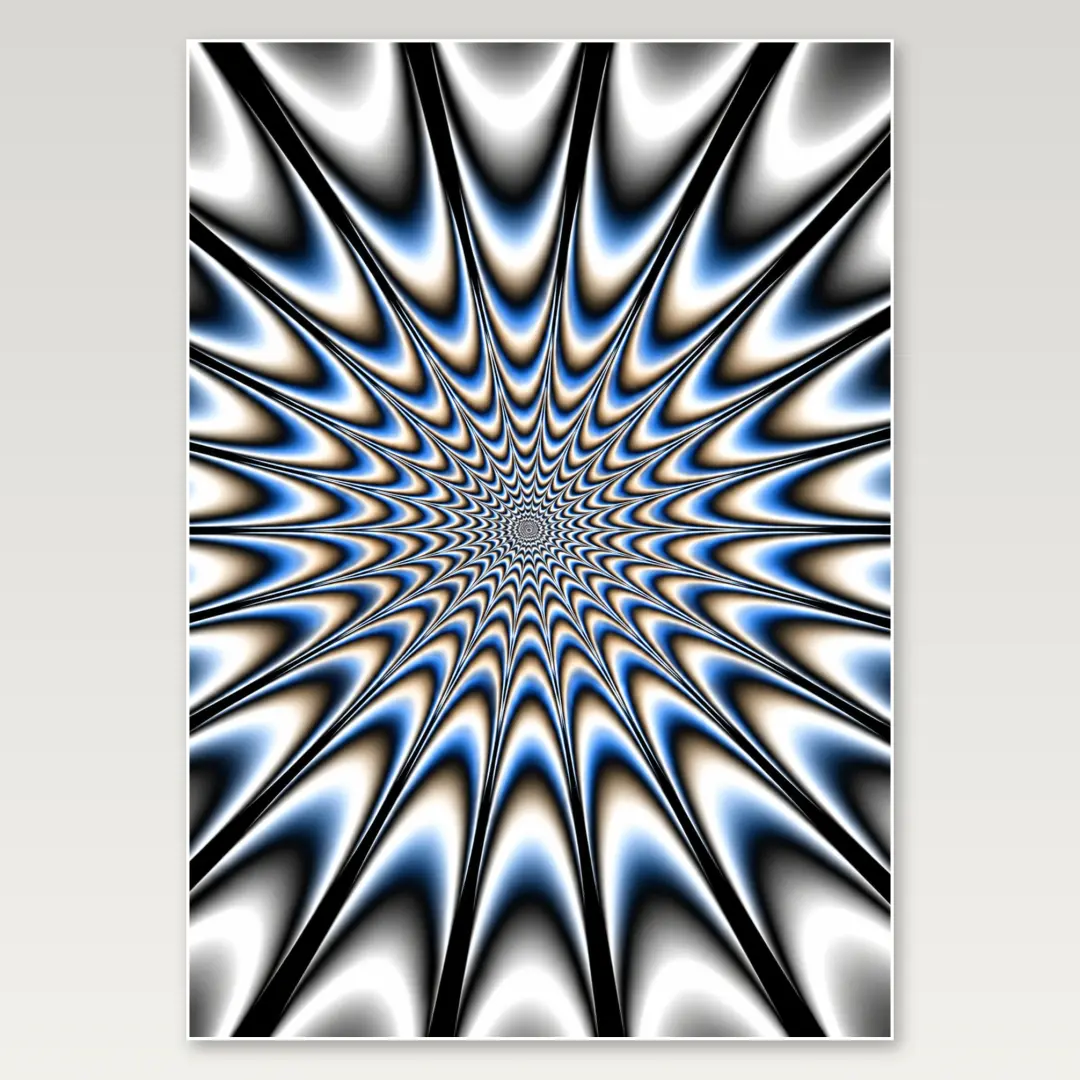 Chrome Spiked Starburst A4 Poster