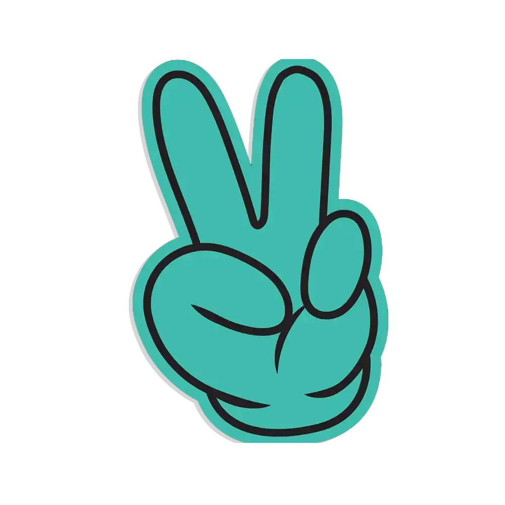 Peace Cartoon Hand Sticker
