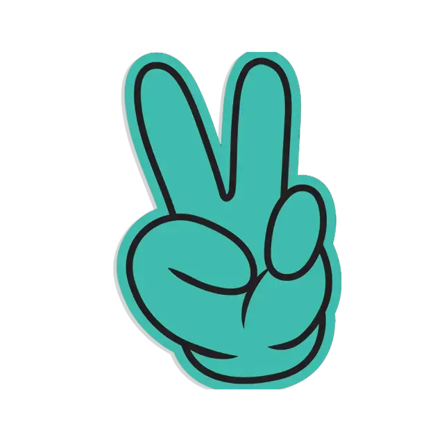 Peace Cartoon Hand Sticker