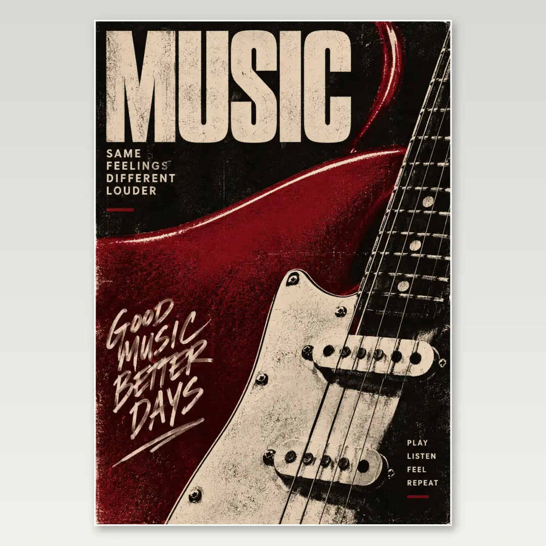 Guitar Closeup A4 Poster