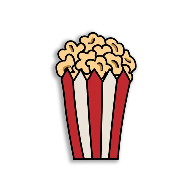 A Bucket of Buttery Popcorn Sticker