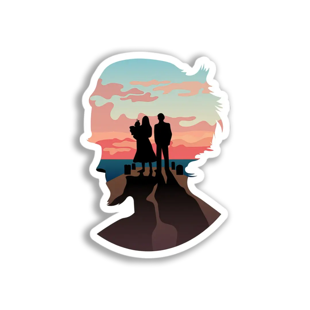 Family Sunset Silhouette Sticker