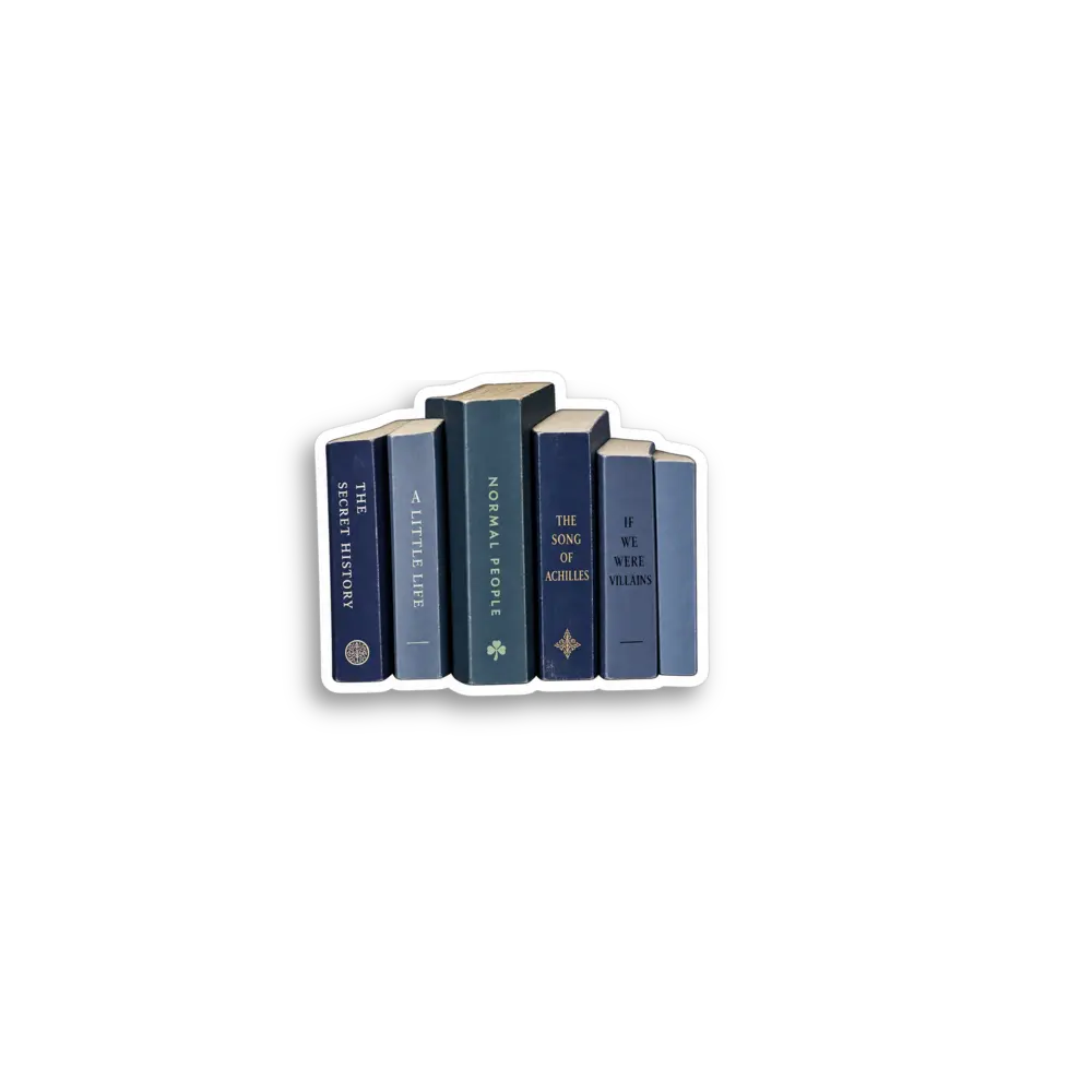 สติกเกอร์หนังสือสีฟ้า