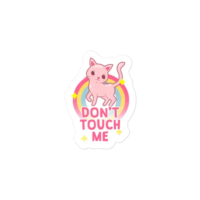 Cute Cat Don't Touch Me Sticker