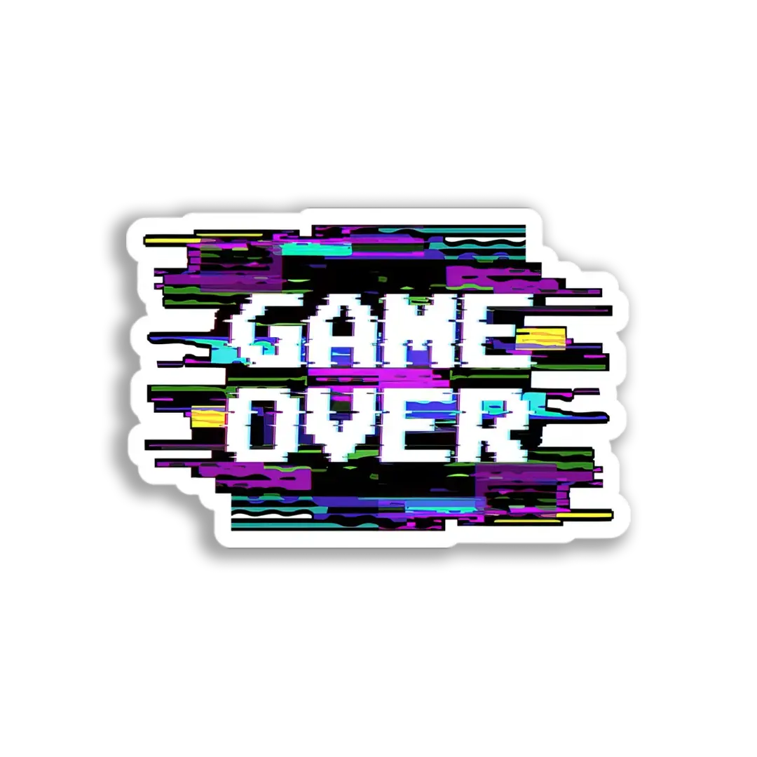 Glitch-Game-Over Sticker
