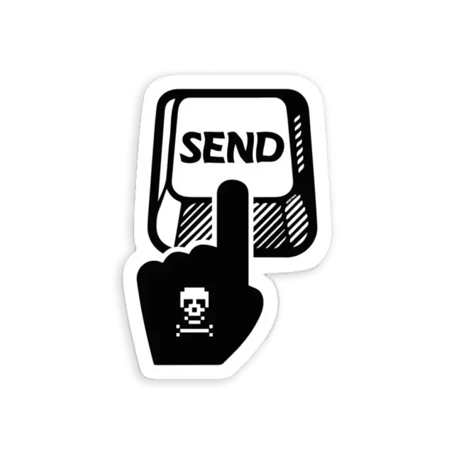 Auf Senden drücken Sticker